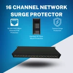16 Channel Network Surge Protector. 10/100/1000MBPS Connectivity. 1RU Rack Mount. Fixed Price $325.00.