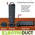 Desktop Outlet Table Pull-up 4 Ac Power & 2 Usb Tap Grommet Surge Protector. Fixed Price $44.99.