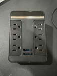 Rocketfish Swivel OUTLET/2 Usb 5V 2.1A Surge Protector Black (RF-HTS1615-C). Fixed Price $15.00.