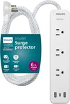 Philips Ezfit 3-OUTLET Adapter-spaced Surge Protector, 6FT Braided Cord, Power. Fixed Price $41.99.