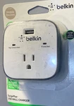 New Belkin Surgeplus Protected Usb Wall Charger Plug 10 Watts 2.1 Amp. Fixed Price $10.99.