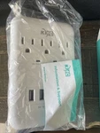 Kmc 3-OUTLET Wall Mount Surge Protector, 900 Joules, Usb 4.8 Amp Chargi. Fixed Price $19.00.