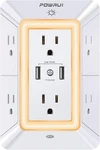 Usb Wall Charger, Surge Protector, Powrui 6-OUTLET Extender With 2U, White. Fixed Price $29.98.