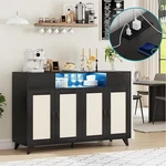 Console Table Coffee Bar With Power Outlet And Led Light For Living Room Kitchen. Fixed Price $203.29.