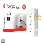 Ge 6 Outlet Side Entry Power Tap, Access Adapter, Listed, White, 54543. Fixed Price $24.99.