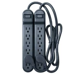 Onn 6-OUTLET Surge Protectors With 2.5' Power Cords, Gray, Count. Fixed Price $19.88.