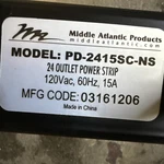 Middle Atlantic PD2415SC-NS Slim Power Strip, High Density 24-OUTLET 15A. Fixed Price $75.00.