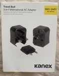 Kanex-travel BUD-3-IN-1 International Ac ADAPTER-100V-240V 50-60HZ-INTADPBLK. Fixed Price $18.50.