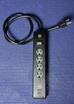 4-OUTLET Surge Protector Power Strip, 2 Usb Ports, 6FT Cable, Black. Fixed Price $7.95.