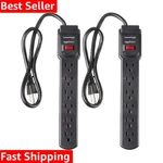 Surge Protector Power Strip, 6-OUTLET With 200J Protection, 2FT Extension Cor.... Fixed Price $23.74.