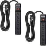 Dewenwils 2-PACK 10FT Power Strip Surge Protector, 6-OUTLET 15 Amp Wall Mount. Fixed Price $34.99.