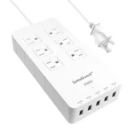 Power Strip, Zettaguard Surge Protector 6 Outlet Usb Ports 5FT Long Cord White. Fixed Price $27.99.