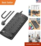 2100 Joules Surge Protector Power Strip - 18 Ac Outlets With 4 Usb Ports, Ft. Fixed Price $52.90.
