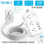 Power Strip Surge PROTECTOR(1700J), 4FT/5FT/10FT Extension Cord With 6/8 Outlet. Fixed Price $13.99.