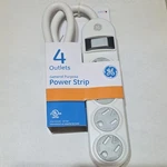 Ge 4 Outlet Power Strip 1.5 Ft White Circuit Breaker Indicator Light Childproof. Fixed Price $8.00.