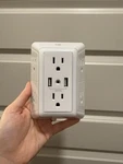 Powrui 6-OUTLET Usb Wall Charger Surge Protector With Light White. Fixed Price $13.00.