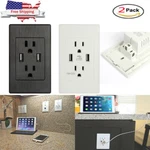 2 Pack Dual Usb Outlet Wall Socket Electrical Charger Surge Protector Receptacle. Fixed Price $17.79.