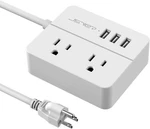 Mini Power Strip Jsver Travel With 3 Usb, 2 Ac Outlets Surge. Fixed Price $25.00.