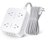 Surge Protector Power Strip, Hanycony 8 Wide Outlets With 4 Usb Charging Ports,. Fixed Price $12.99.