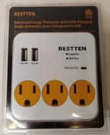 Bestten Advanced Surge Protector With Usb Charging, 3 Outlet Wall Mount. Fixed Price $19.99.