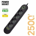 2500W Eu Power Strip 4 Outlets 3 Usb 2M Cord Surge Protector Black Safe Fastchrg. Fixed Price $28.99.