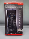 Cyberpower 12-OUTLET Surge Protect 6 Ft. Braided Cord Usb Coax, Black. Fixed Price $43.99.