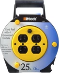 Woods 25FT Extension Cord Reel 4 Outlets Heavy Duty Indoor Use With Breaker. Fixed Price $52.49.