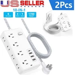 2X 8 Outlets Power Strip Usb Charger Surge Protector (1700J) Flat Plug 5/10FT. Fixed Price $19.99.