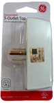 Ge Grounded 3-OUTLET Tap White Adapter Plug 52203 Prong Free Shipping. Fixed Price $8.41.
