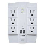 Electriduct 6 Ac Outlet White Power Surge Protector 2 Ports Usb Wall Charger. Fixed Price $23.99.
