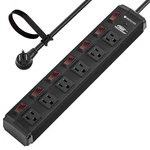 6-OUTLETS Heavy Duty Individual Switches Power STRIP,1200J Surge Protector. Fixed Price $29.99.