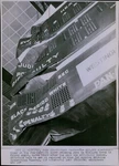 LG858 1967 Wire Photo Buckled Clock Pan American Games Timer Caved In Destroyed. Fixed Price $20.00.