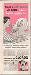1956 Vintage Ad Clorox Retro Disinfectant Cleaner Art Bottle 11/23/23. Fixed Price $6.87.