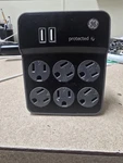 6-OUTLET 1080J Surge Protector With Usb Charger Port And Wall Adapter Tap. Fixed Price $12.99.