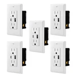 5PK 4.2A Type Usb Outlet Wall Receptacle Electric Plugtr Ul With Plates. Fixed Price $77.77.