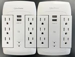 Packs-surge PROTECTOR-1200J/125V-6 Swivel OUTLETS-2 Usb Ports-white. Fixed Price $22.80.
