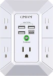 Wall Charger, Surge Protector, 5 Outlet Extender With Usb Charging Ports (4.8. Fixed Price $13.59.