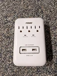 Prime 3-OUTLET 3.1A General Use Surge Protector With Usb Charger, White. Fixed Price $34.99.