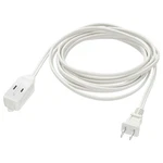 3-OUTLET Indoor Extension Power Cord With Protection Cover 6 Feet White. Fixed Price $11.99.