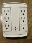 Ce Tech 6-OUTLET Wall Mounted Swivel Series Surge Protector White. Fixed Price $14.99.