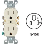 (20)-LEVITON 15A Light Almond Tamper Resistant 5-15R Duplex Outlet N04-T5320-00T. Fixed Price $53.89.