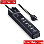 Surge Protector Power Strip With 2 Usb Ports, 6 Outlet Extension Cord, 1000 J.... Fixed Price $18.05.