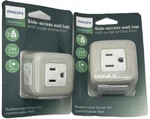 Philips Outlet Surge Protector Wall Tap Prong Gray 2-PACK SPP3002GR/37. Fixed Price $13.25.