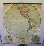 School Wall Map Western Hemisphere 174X192CM Vintage Plan Globe Chart 1914. Fixed Price $859.21.