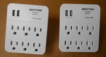 Bestten Wall-mount Power Outlet 6AC Socket Surge Protector W/2 Usb Charger Ports. Fixed Price $19.99.