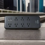 Philips 8-OUTLET Power Strip With Usb Ports, Black. Fixed Price $10.04.