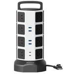 Power Strip Tower Surge Protector 16 LARGE-6.5FT, White Black. Fixed Price $58.40.