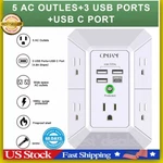 5 Outlet Extender Surge Protector Multi Plug Wall Adapter Usb Charger Ports With. Fixed Price $14.49.