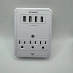 Powrui Surge Protector, Wall Extender, 4 Usb Charging Ports 3 Outlets,. Fixed Price $17.99.