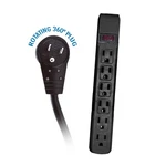 10 Feet Surge Protector, Flat Rotating Plug, 6 Outlet, Black Horizontal Outle.... Fixed Price $38.54.